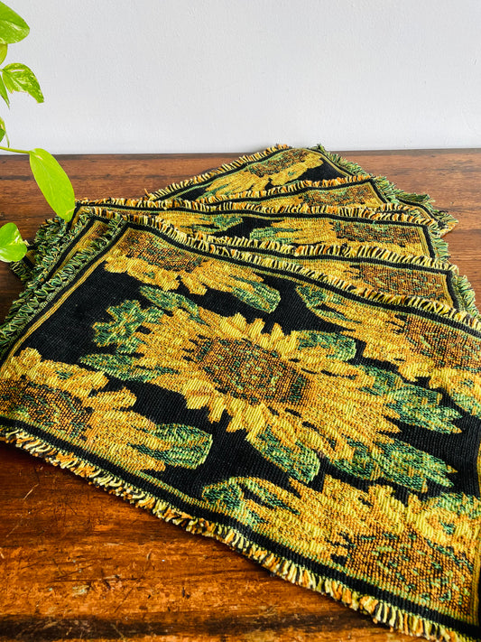 Cheerful Sunflower Placemats with Fringe - Set of 6