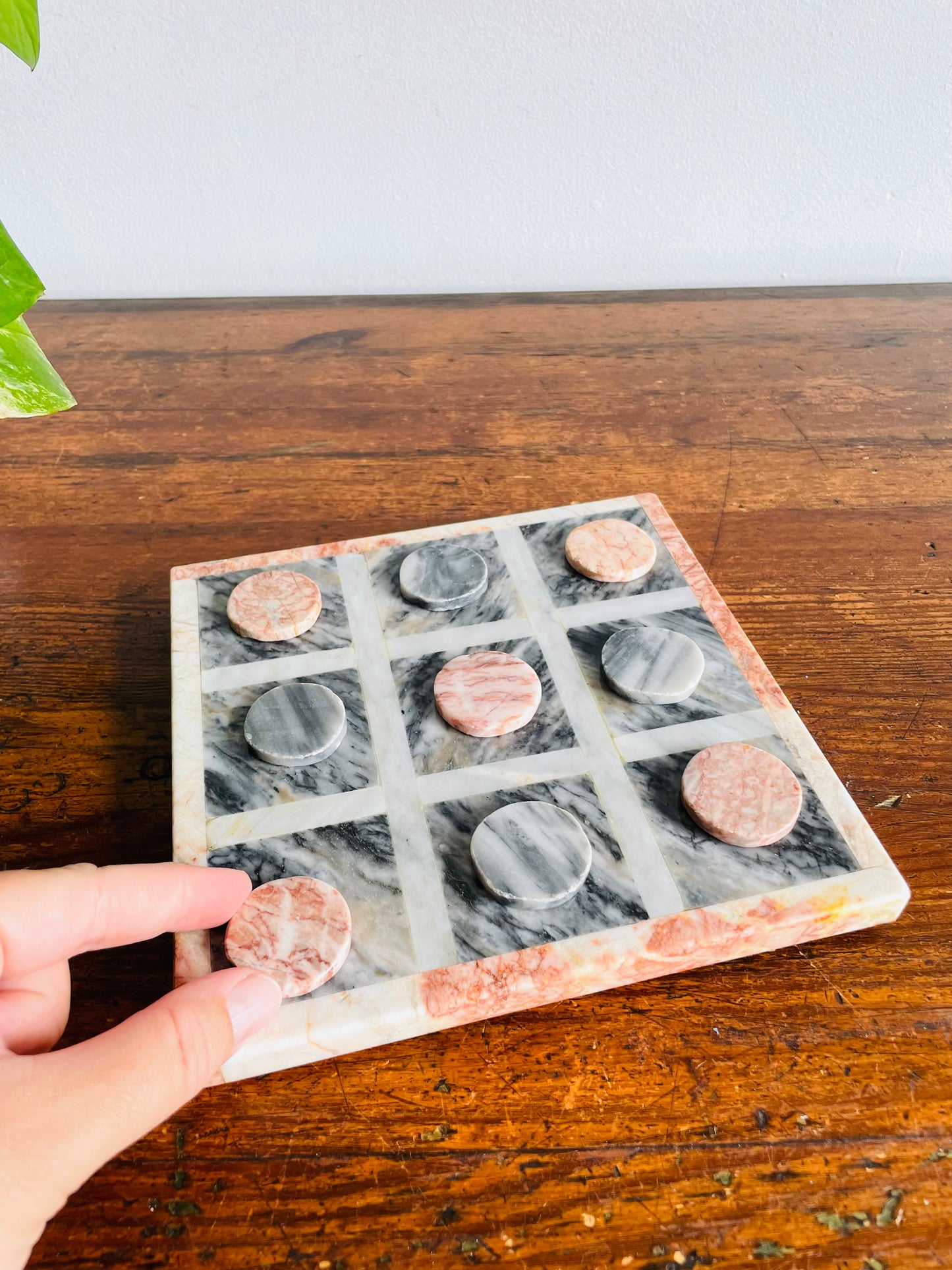 Solid Marble Stone Tic-Tac-Toe Game