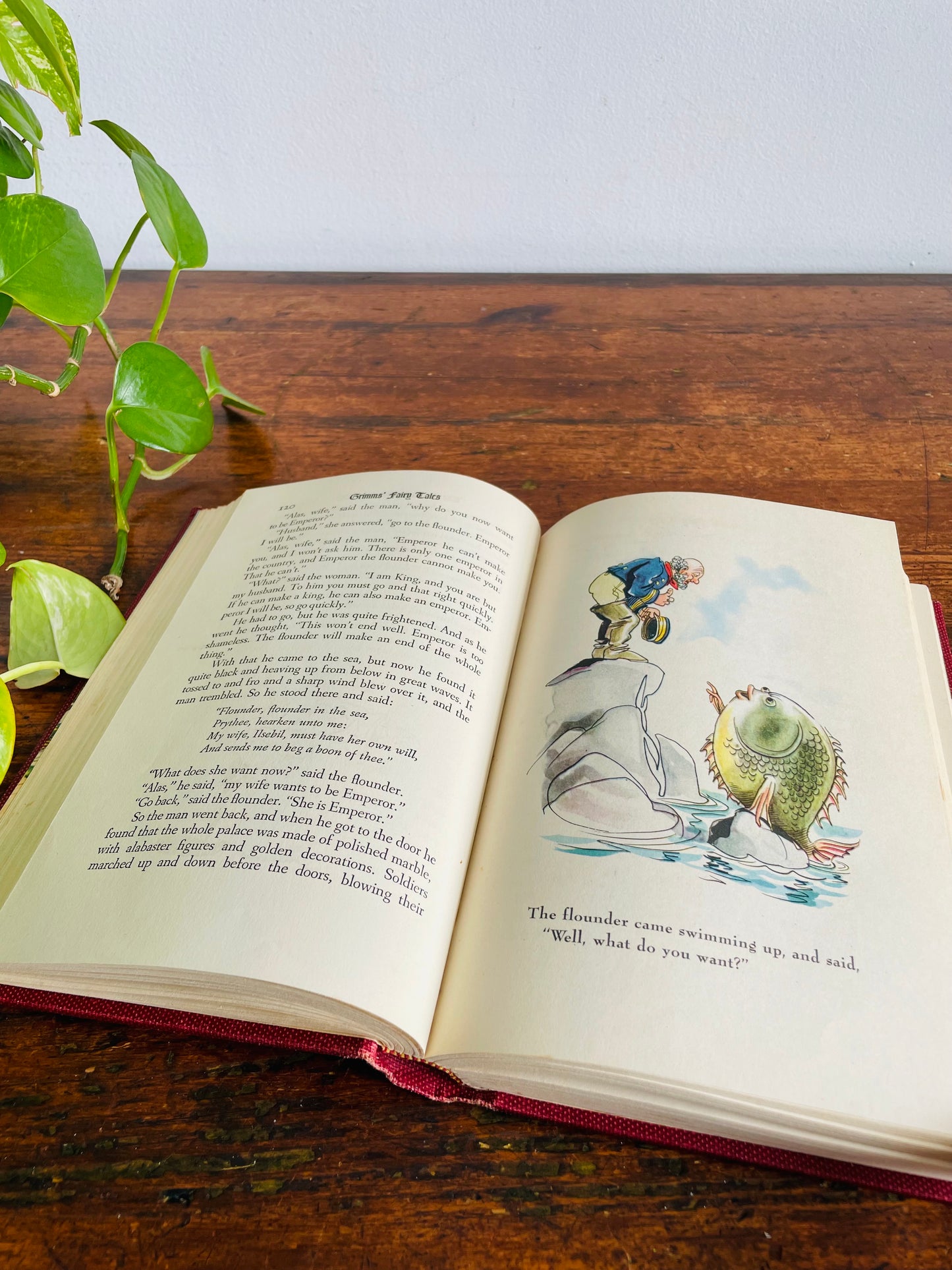 Vintage Grimms' Fairy Tales Hardcover Book in Cardboard Sleeve Holder - Illustrated by Fritz Kredel (1945)