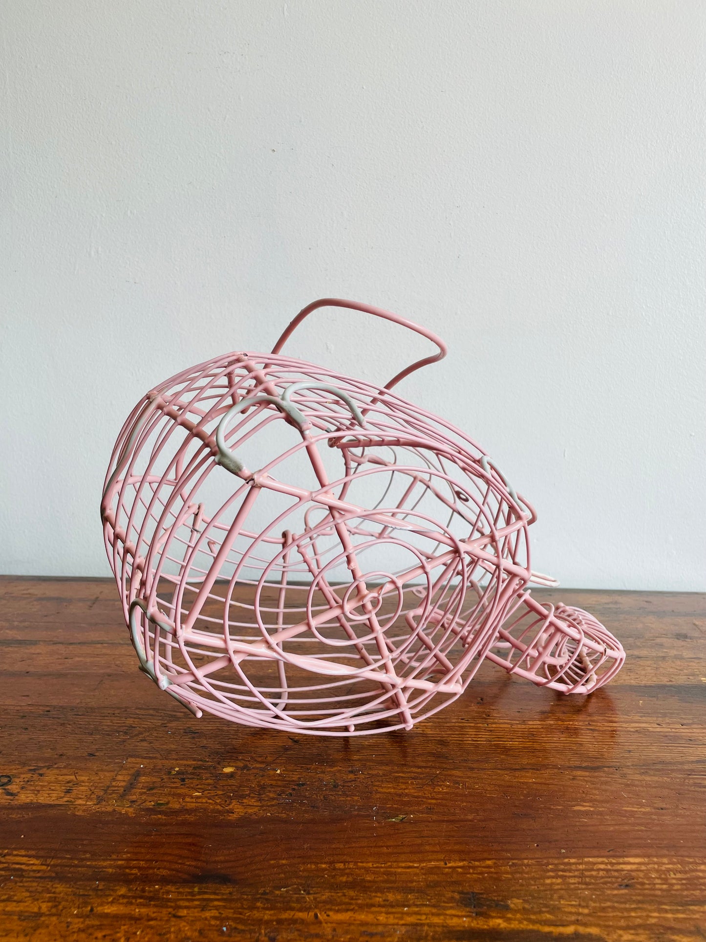 Pink Metal Elephant Egg Basket - Great for Eggs, Fruit, Vegetables, Plant, or Easter!