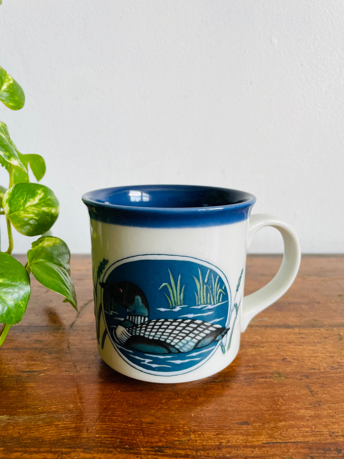 Vintage Loon Bird on Lake Mug