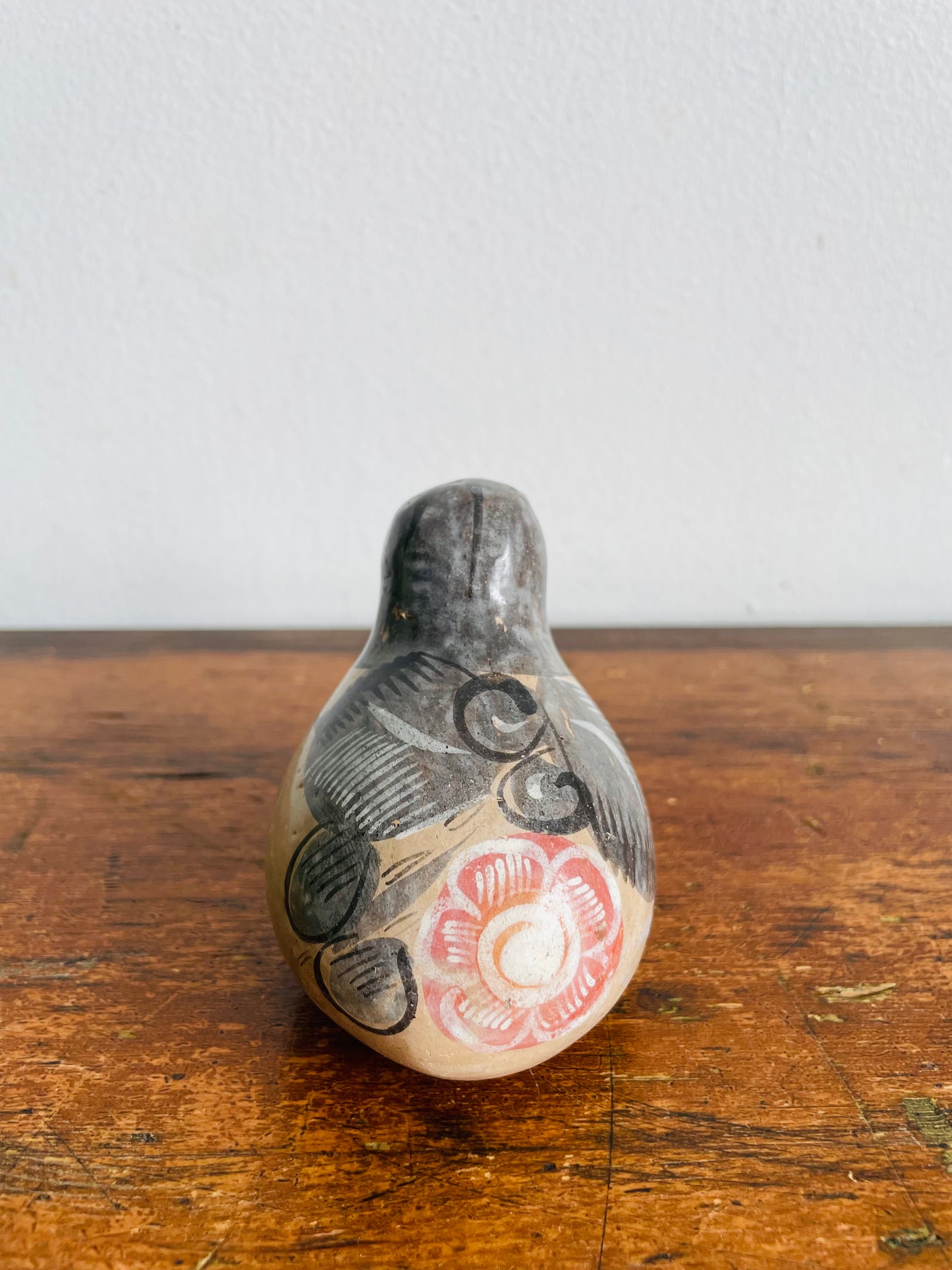 Vintage Mexican Tonala Pottery Bird Figurine