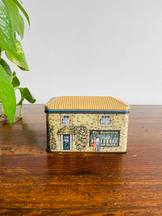The Sweetshop Country Store Shaped Tin with Lid - The Tin Box Company Designed by Daher - Made in England