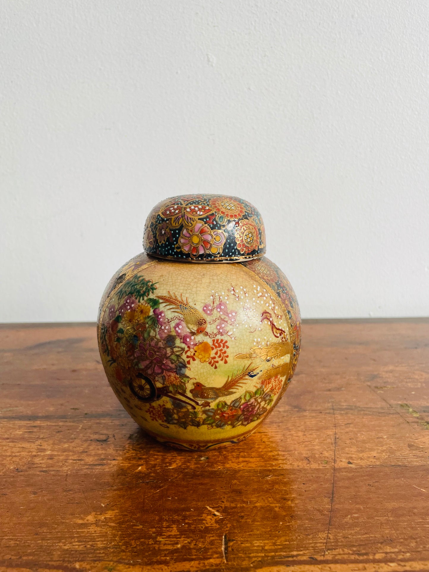 Gorgeous Japanese Satsuma Jar with Lid