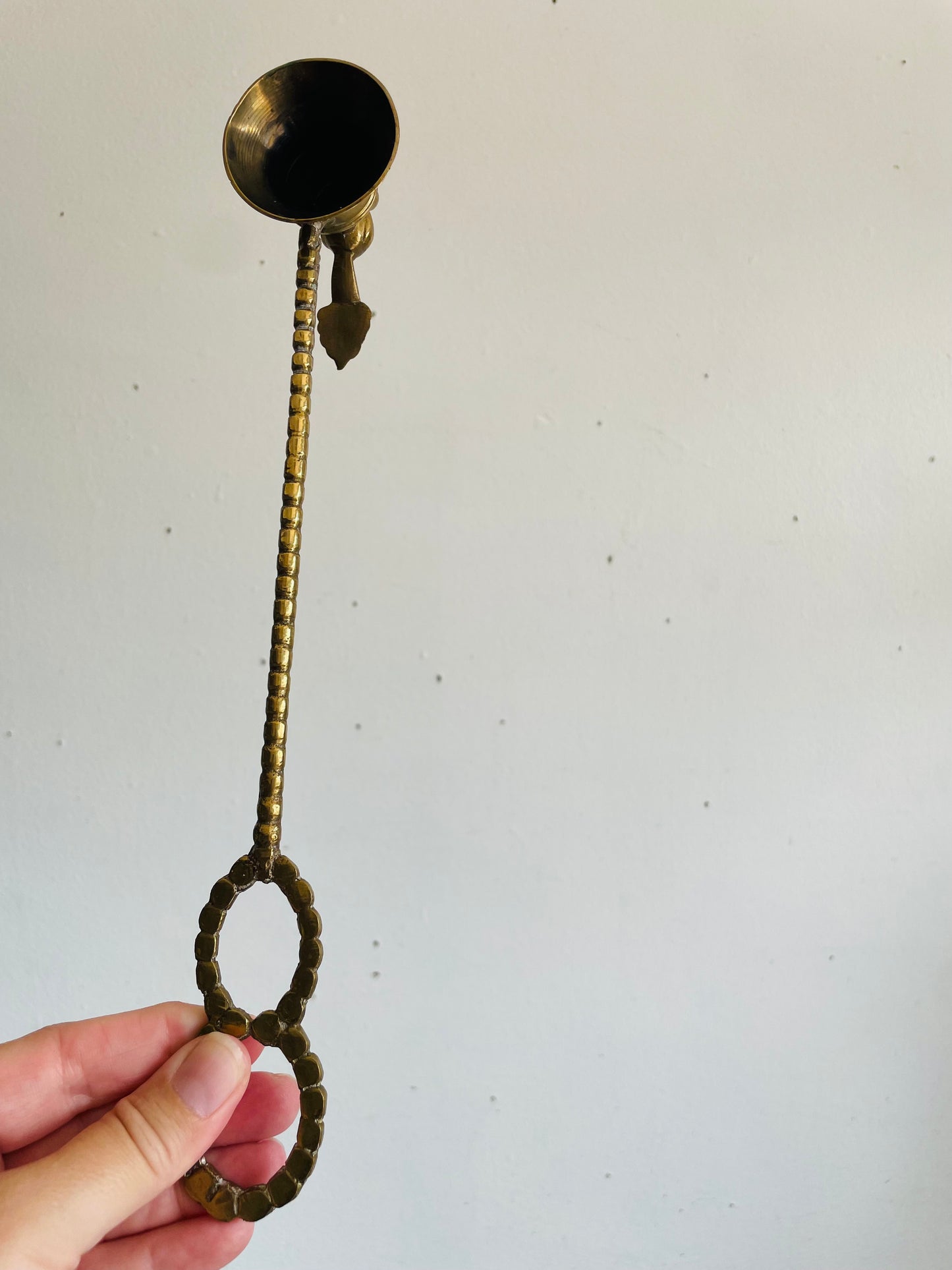 Vintage Solid Brass Candle Snuffer with Bird Figurine Design