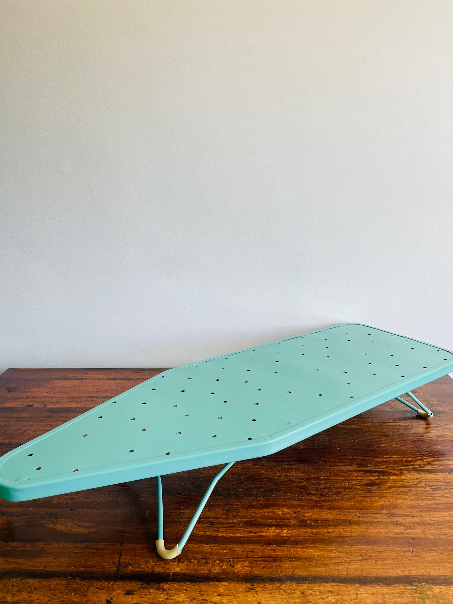 Portable Tabletop Turquoise Enamelled Metal Ironing Board #1 - Meyer-Bilt Products Made in Chicago USA