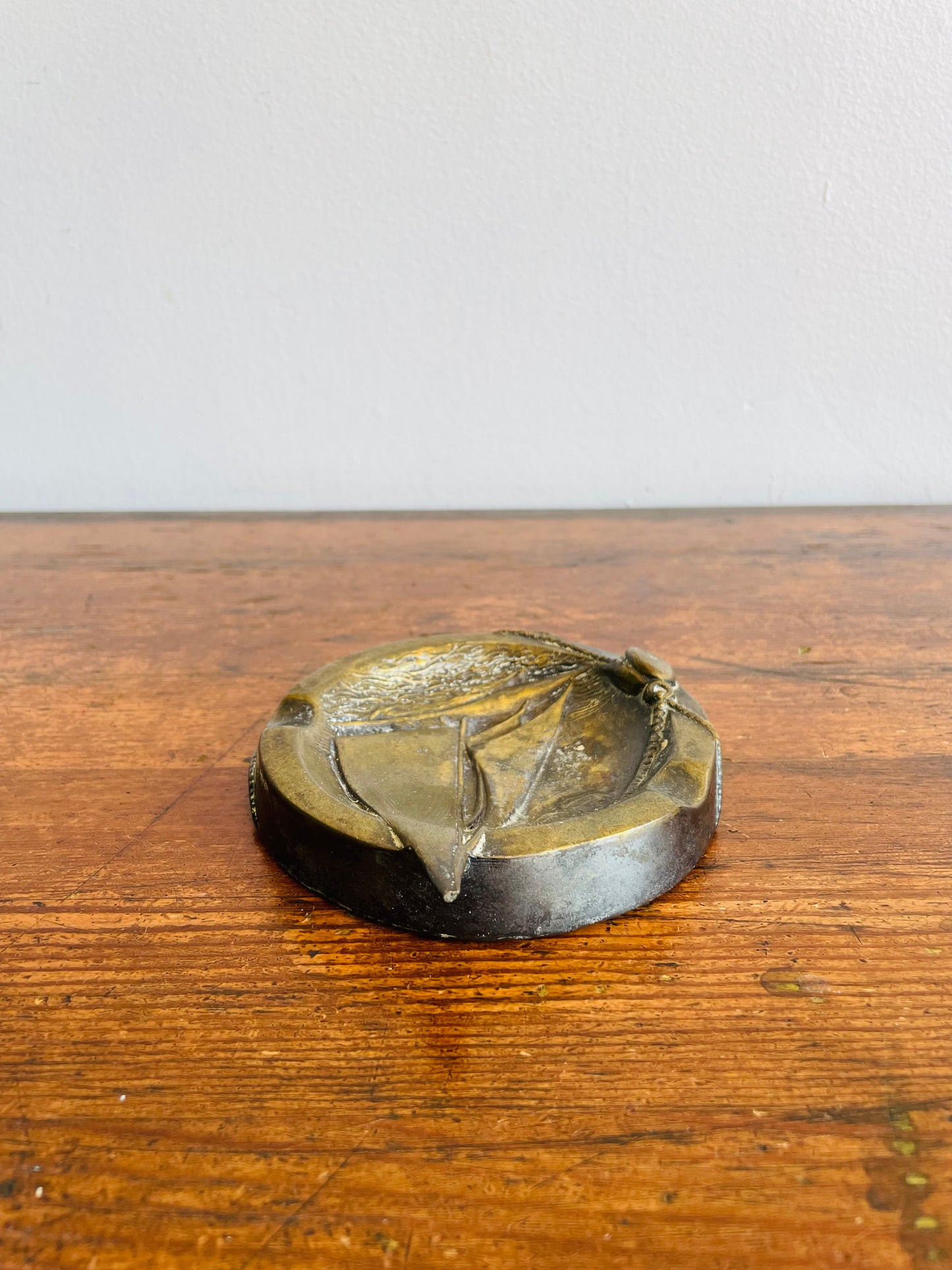 Brass Sailboat Ashtray or Trinket Dish - Nautical Sailor Decor