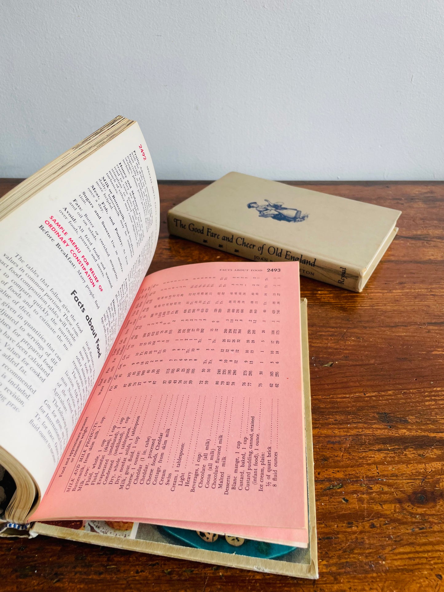 Hardcover Cookbook Bundle - The Good Fare and Cheer of Old England (1960) & Mary Margaret McBride Encyclopedia of Cooking Volume 10 (1958)