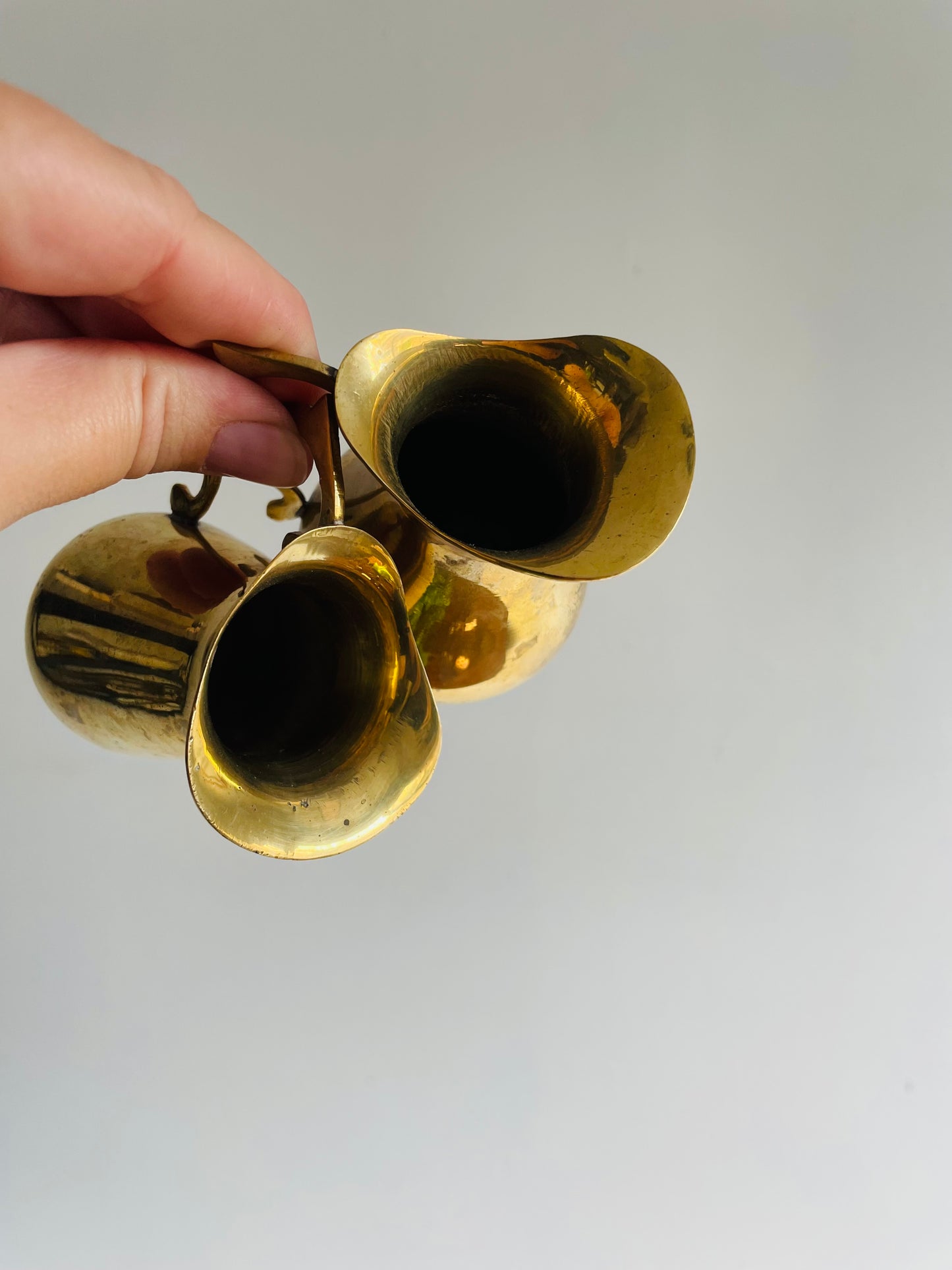 Miniature Brass Pitcher Jugs or Bud Vases - Set of 2