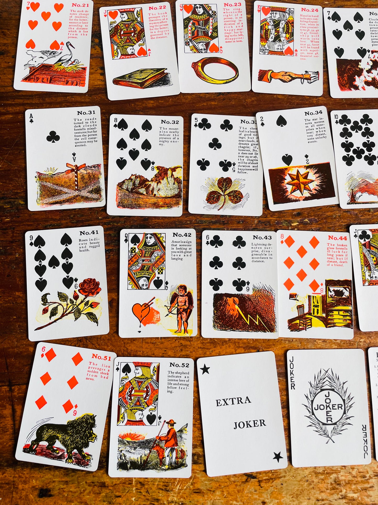 Vintage Gypsy Witch Fortune Telling Playing Cards with Instructions