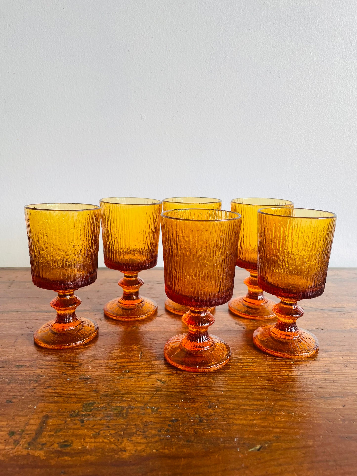 Ravenhead Siesta Amber Glass 4.75" Goblets - Set of 6