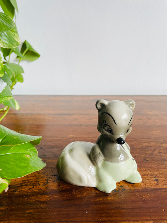 Ceramic Skunk Wearing Overalls Figurine - Stamped Danken Canada