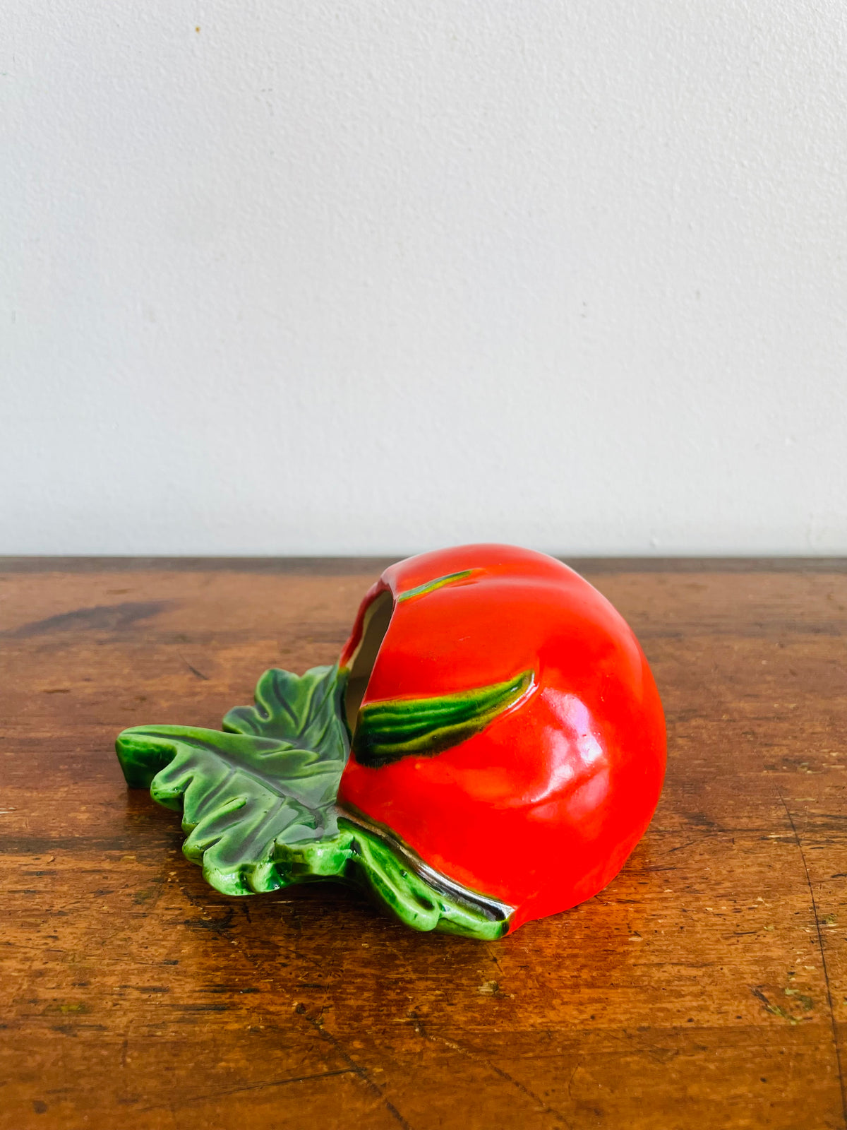 Vintage Red Tomato Wall Pocket Hanging Planter Vase - Kitschy Fun Decor