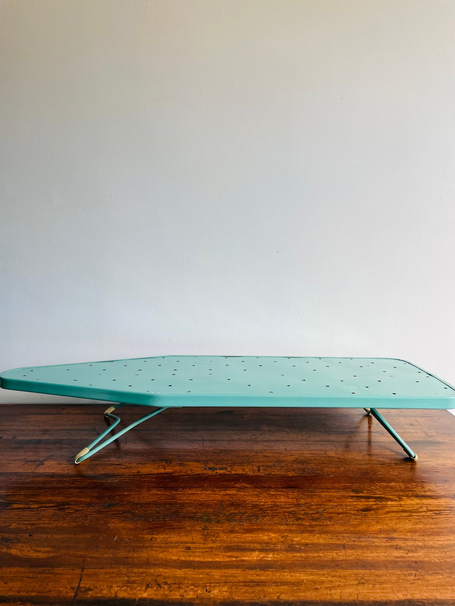 Portable Tabletop Turquoise Enamelled Metal Ironing Board #2 - Meyer-Bilt Products Made in Chicago USA