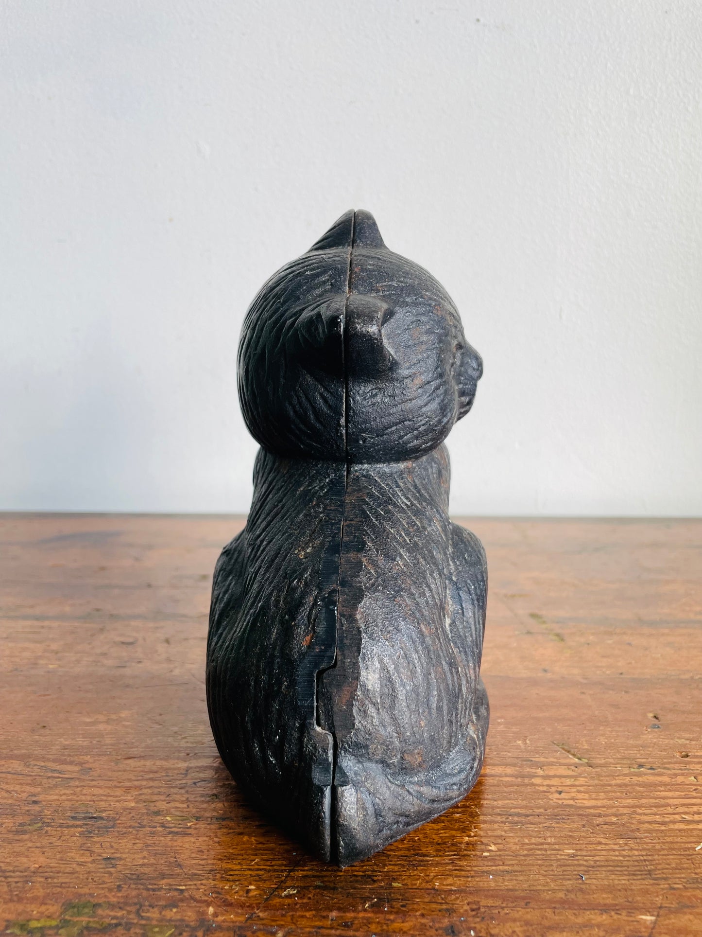 Vintage Very Solid & Heavy Cast Iron Playful Kitten Cat Doorstop or Bookend