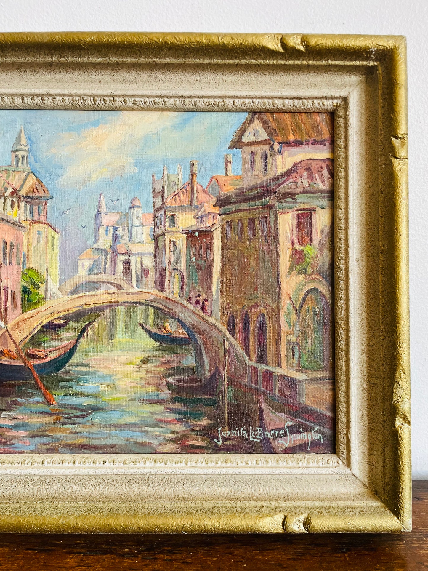 Vintage Original Art Painting Signed by Listed Hamilton Artist Juanita LeBarre Symington - "Venice 1978 Original Sketch"