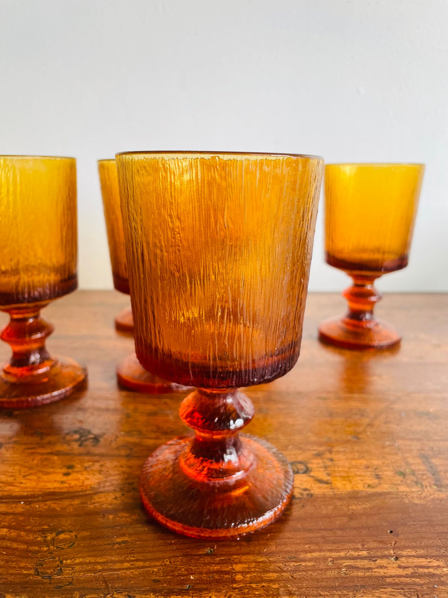 Ravenhead Siesta Amber Glass 5.5" Goblets - Set of 6