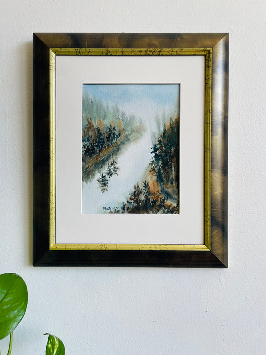 2012 Original Art Watercolour Painting of Eagle Canyon in Thunder Bay Ontario by Artist Khatcho Yazedjian