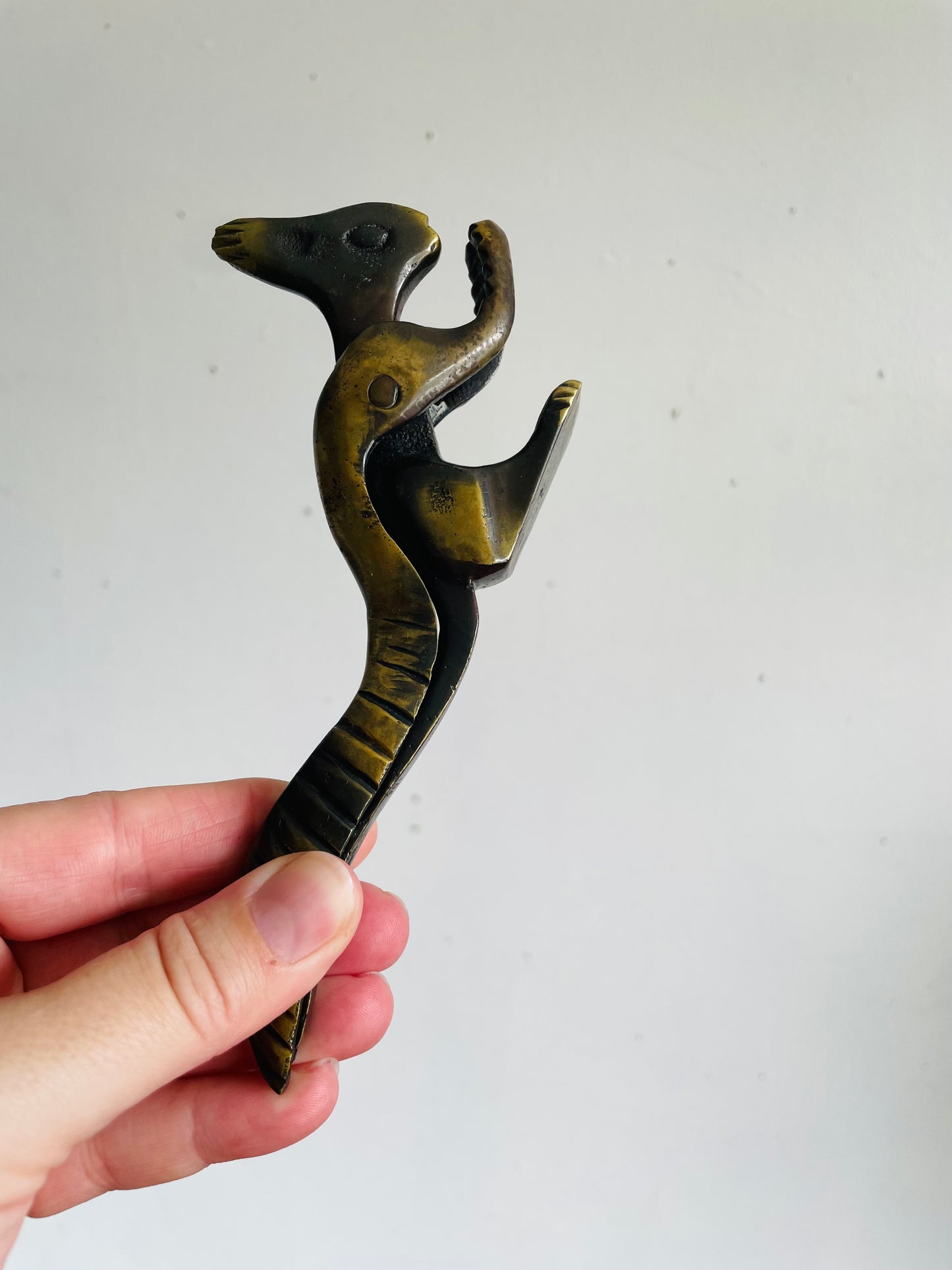 Vintage Solid Brass Squirrel Nutcracker