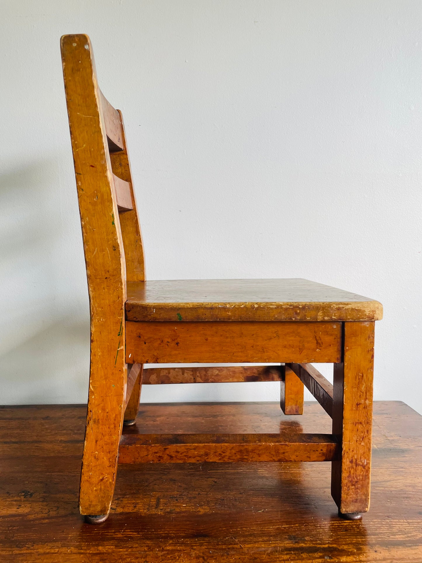 Child Sized Solid Wood School Desk Chair - Also Makes a Great Plant Stand or Porch Display Chair!