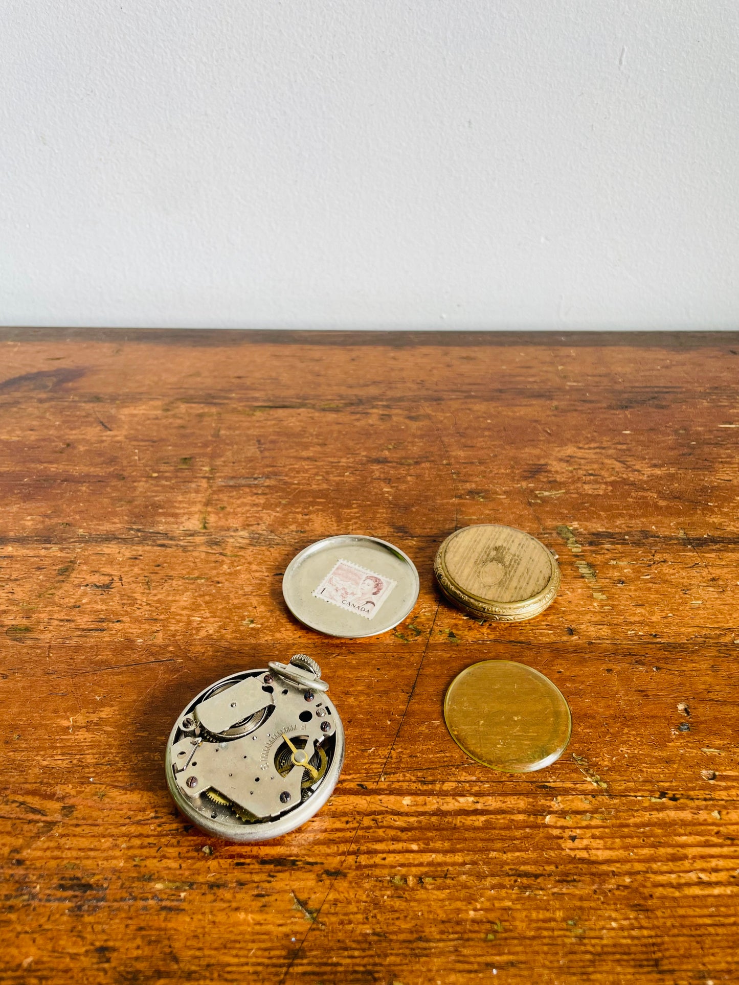 Vintage / Possibly Antique Pair of Pocket Watches - Gold Swiss Made / Silver Westclox Dax Canada Made - Set of 2 - AS-IS