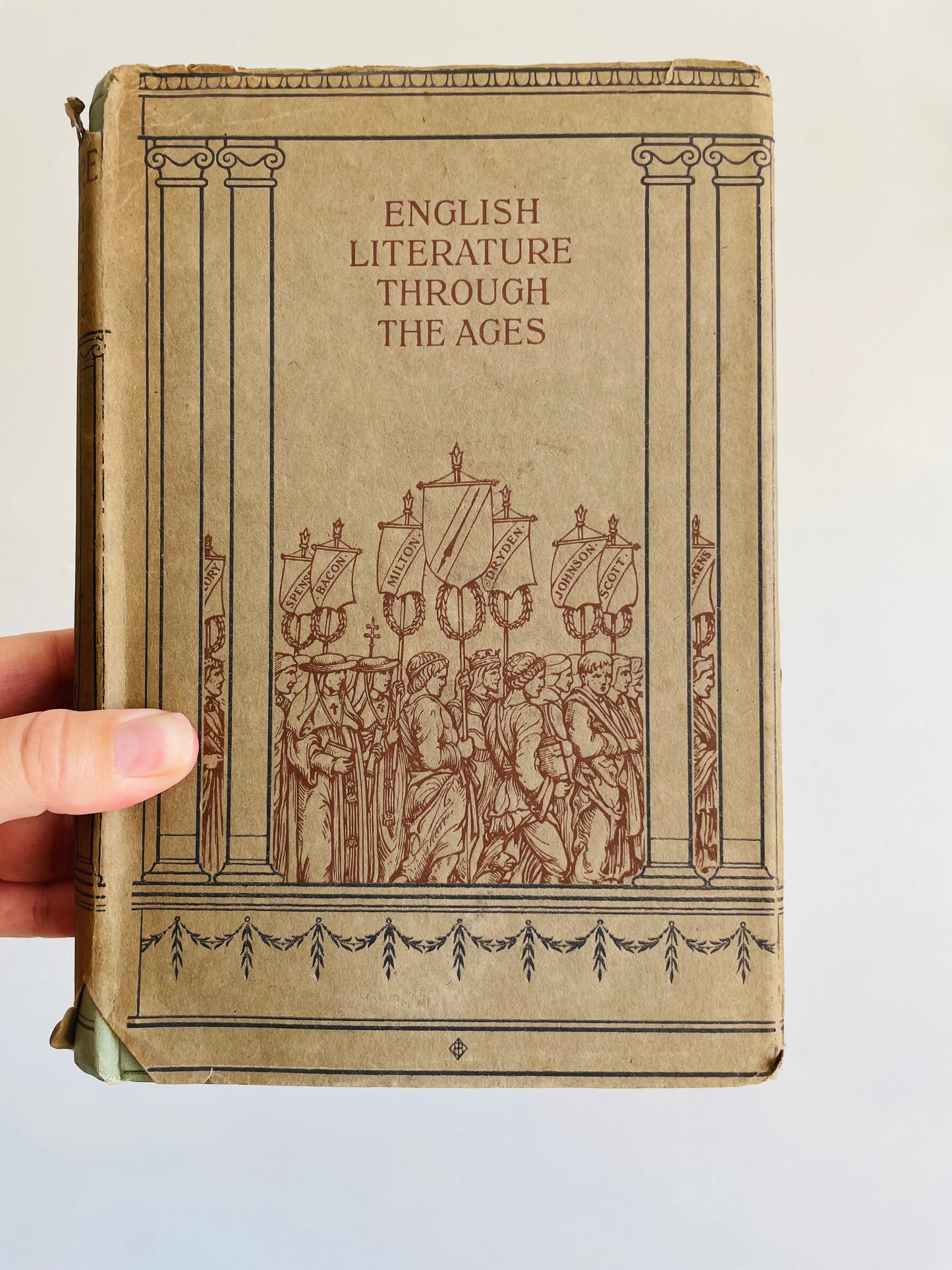 Antique English Literature Through the Ages: Beowulf to Stevenson Hardcover Book By Amy Cruse (1914)