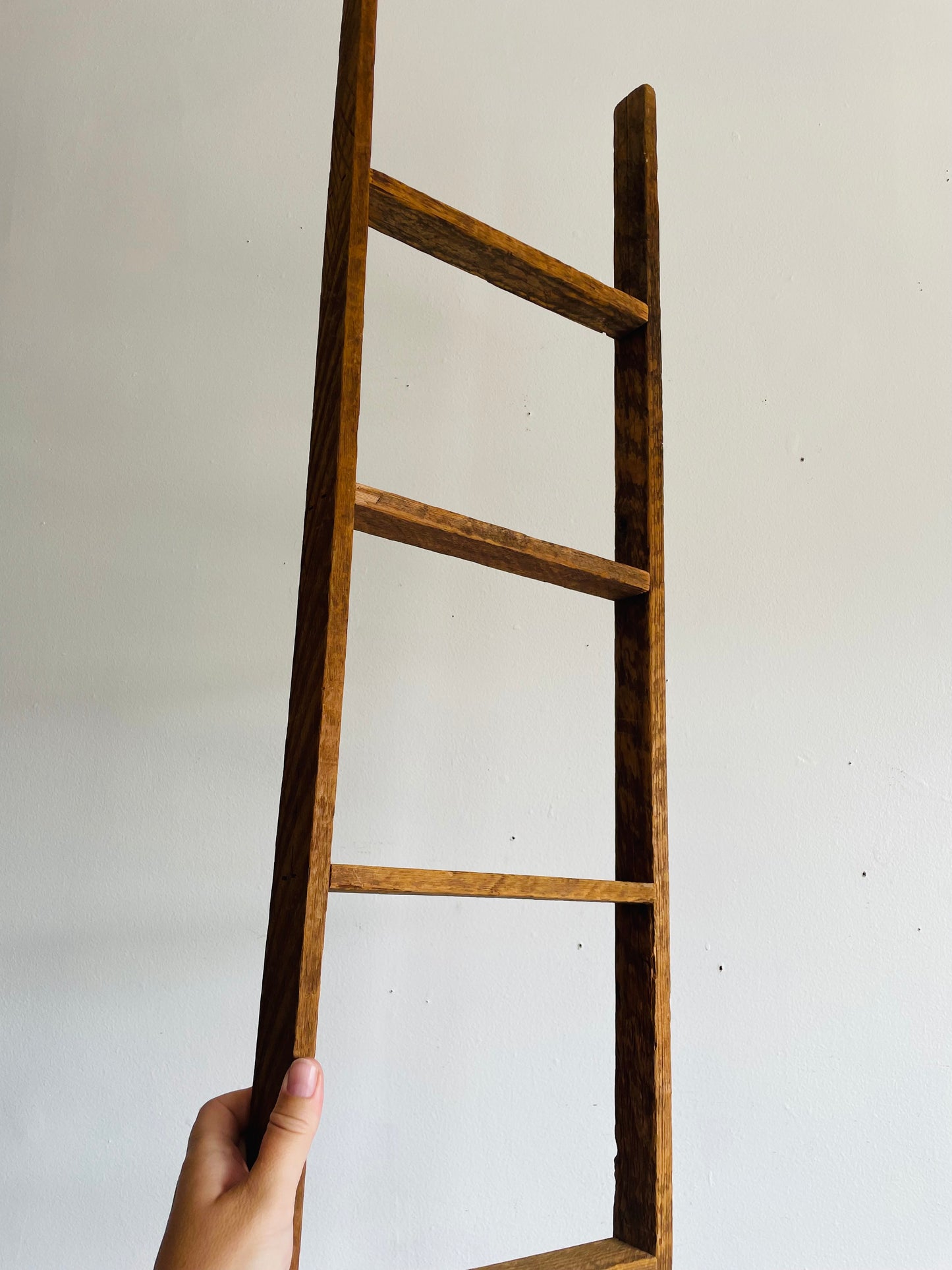 Vintage Narrow 4 Foot Decorative Wood Ladder - Great for Porch Decor, Staging, Scarves, Etc.