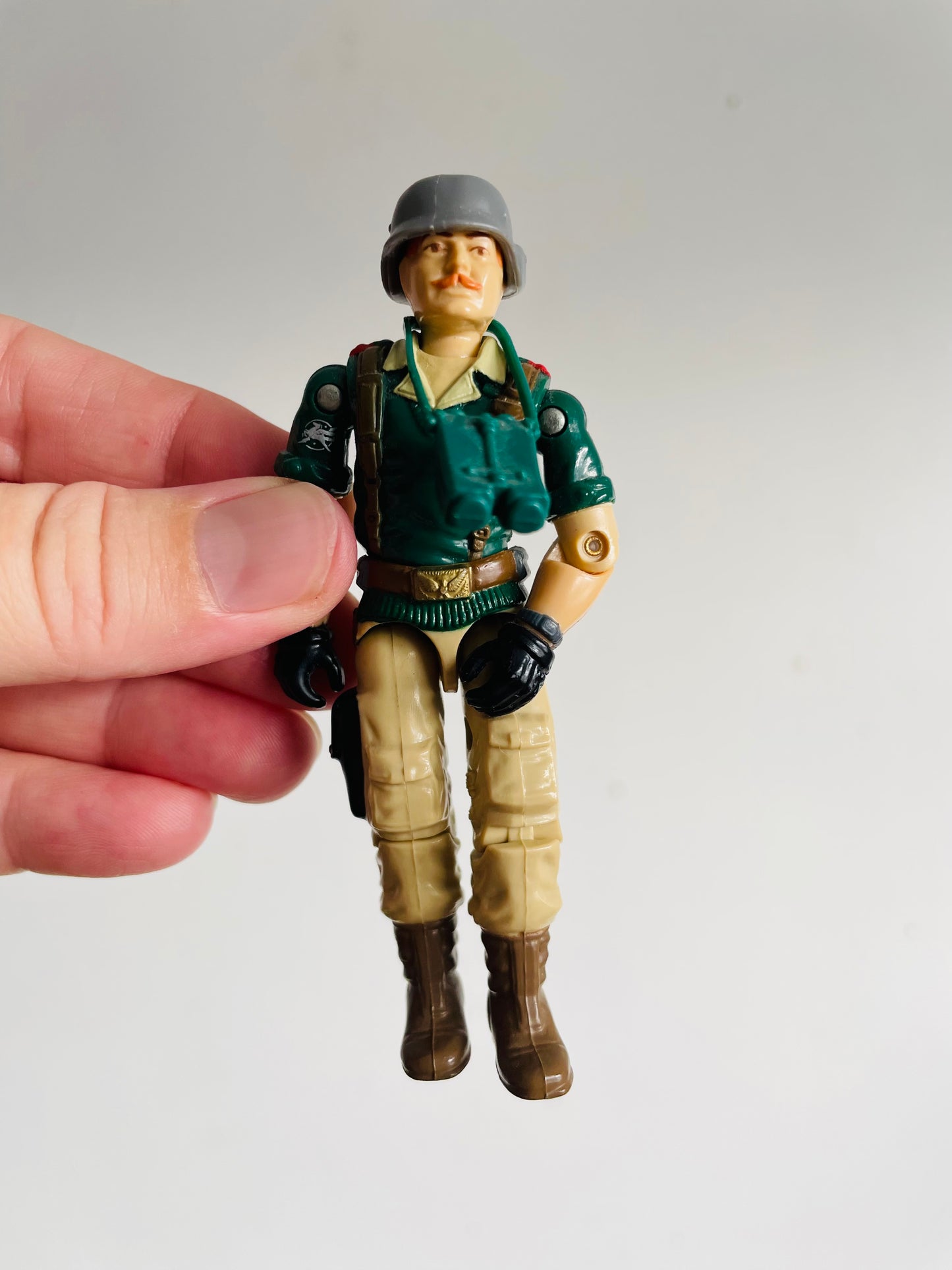 Vintage 1985 Hasbro Action Figure Toy - G.I. Joe Crankcase A.W.E. Striker Driver - Includes Helmet & Binoculars Accessories