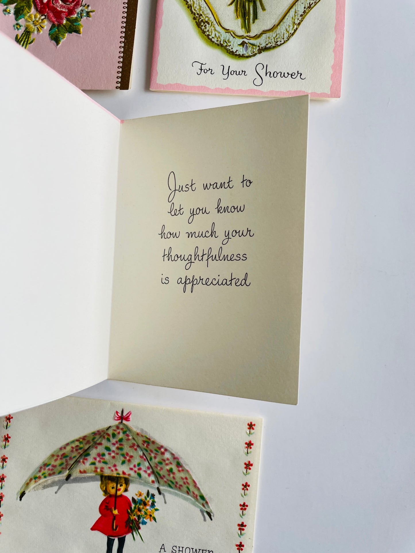 Vintage Box of Absolutely Adorable Unused Mini Cards - Thank You, Birthday, Shower, Wedding - Set of 10 with Envelopes