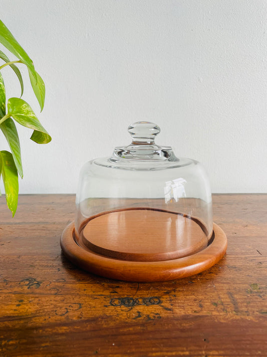 Original Thai Teak Wood Cheese Board Cloche Serving Platter