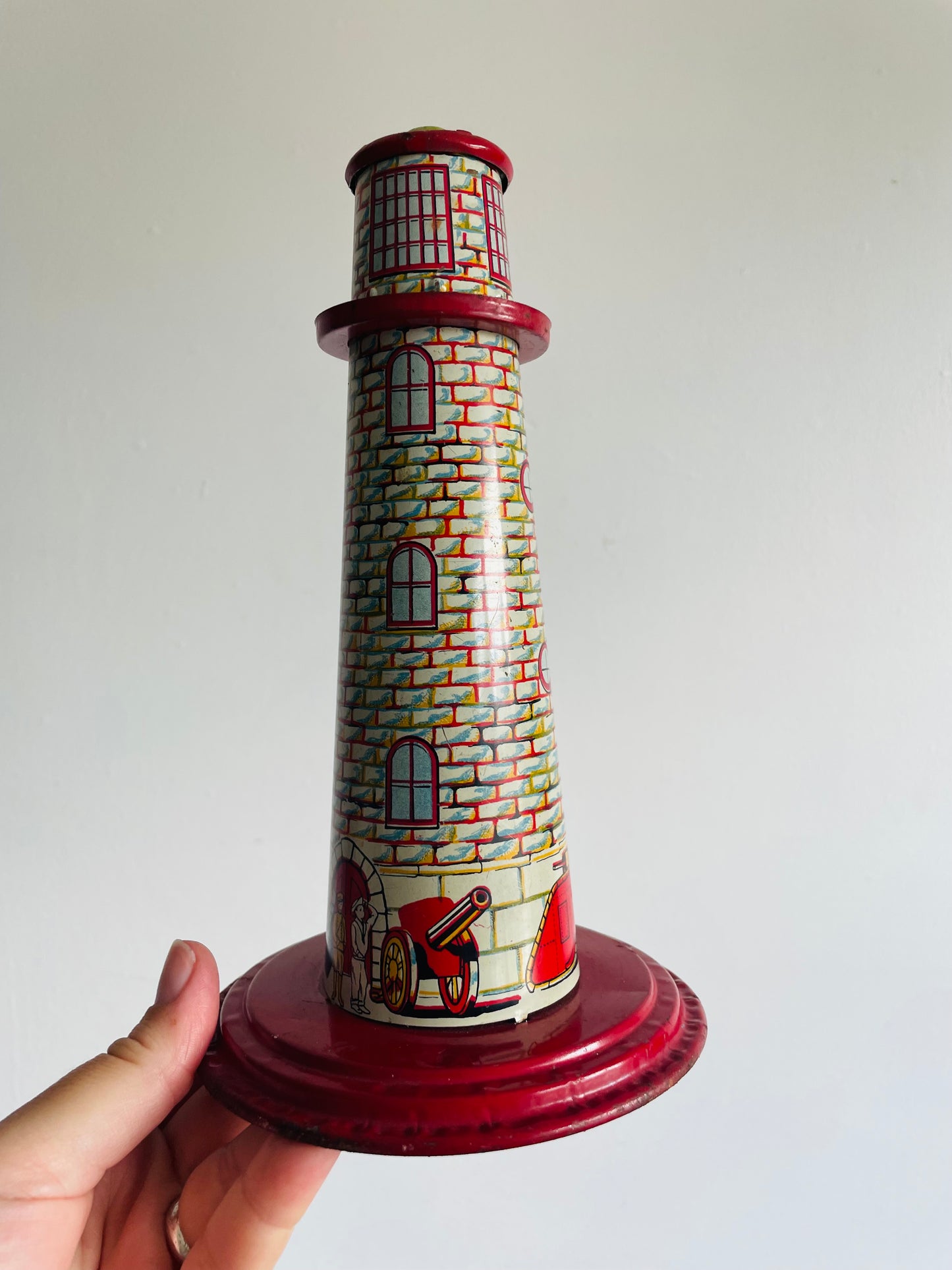 Marx Sky Flyer Tin Litho Toy Tower