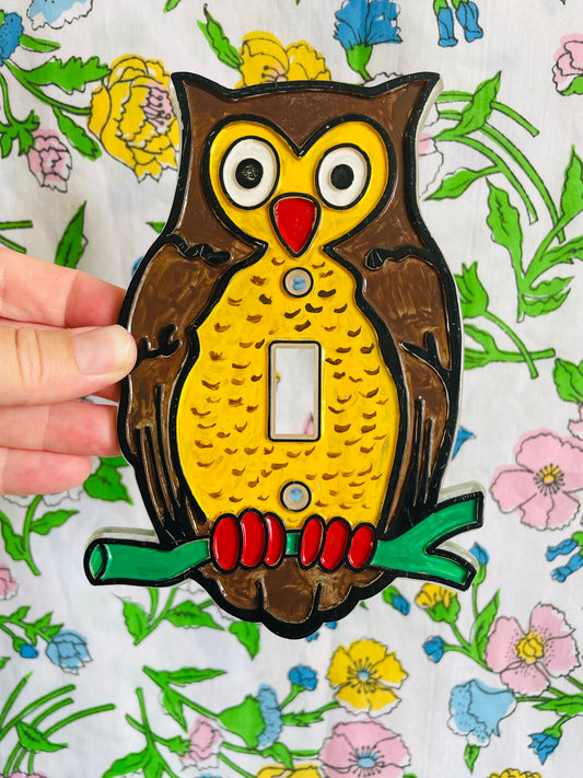 Owl on Branch Light Switch Plate Cover - Includes Two Screws