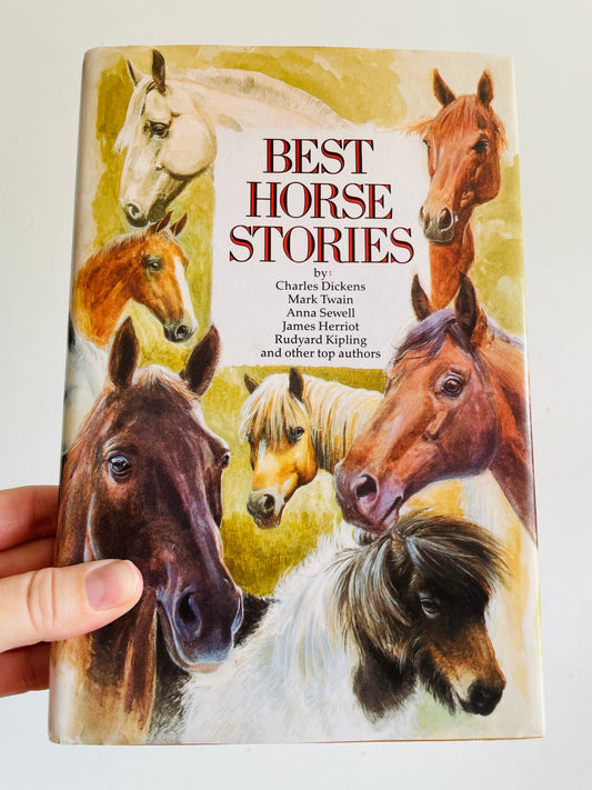 Vintage Best Horse Stories Hardcover Book Compiled by Lesley O'Mara - Dickens, Twain, Sewell, Herriot, Kipling, & More (1991)