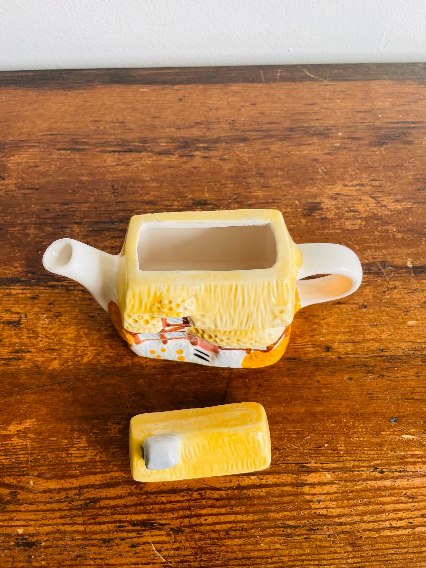 Miniature & Adorable Teapot - Country Cottage with Yellow Thatched Roof