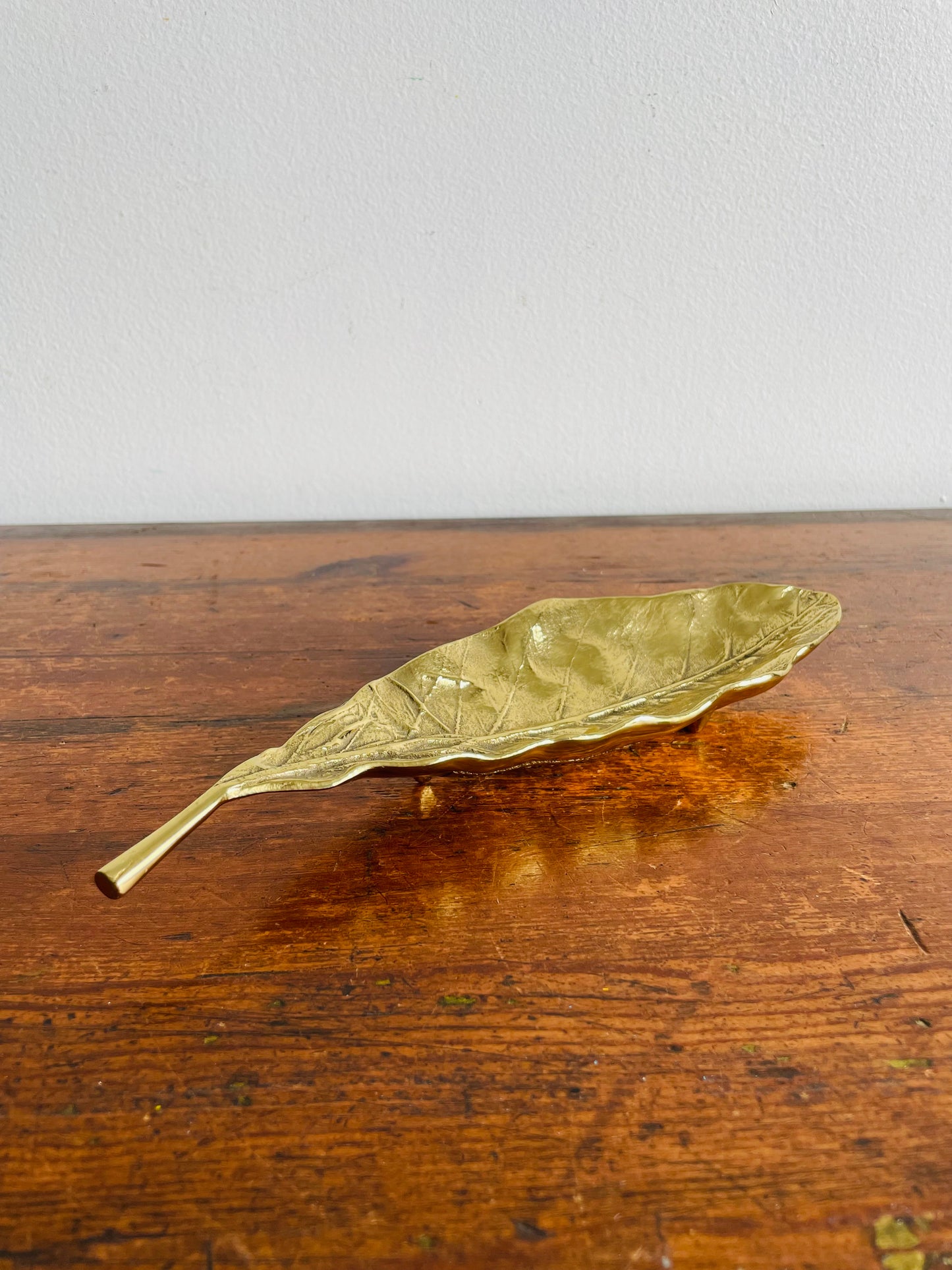 Oskar J. W. Hansen 1963 Brass Tobacco Leaf Dish 3-61 - Virginia Metalcrafters - Hauni Richmond Inc.