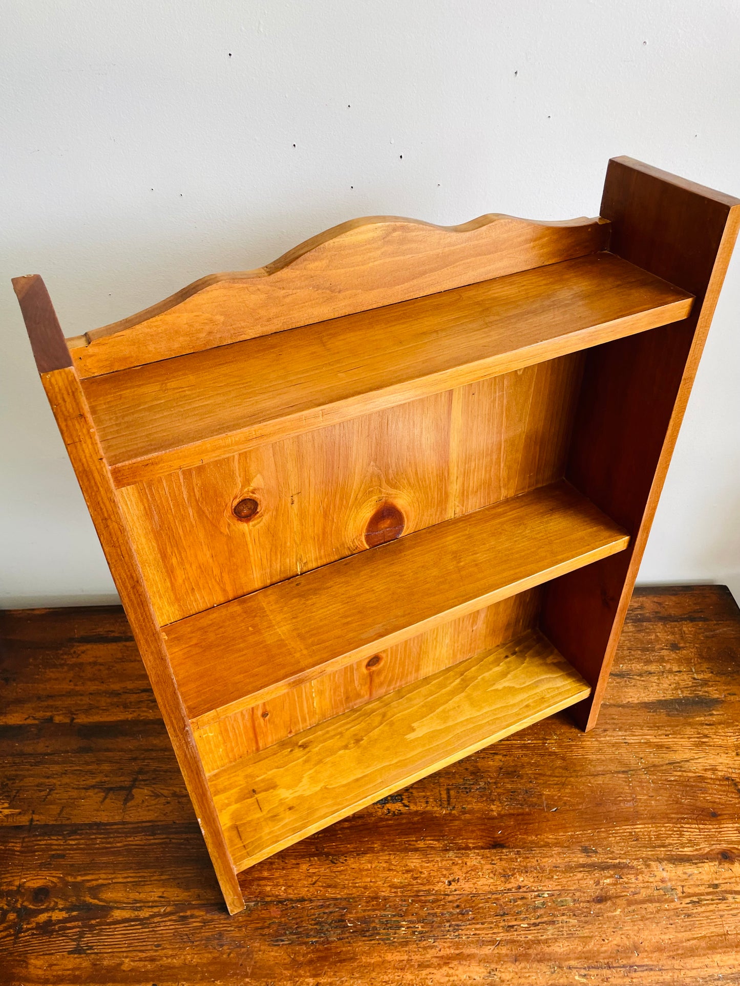 Vintage Petite & Narrow 28" Tall Wood Bookshelf - Perfect for Small Space Storage - No Shipping