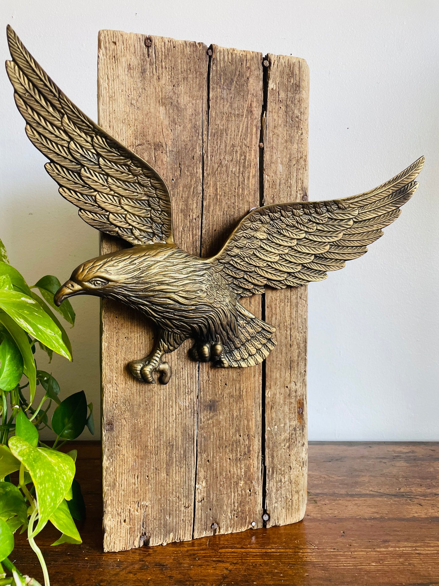Vintage Solid Brass Flying Eagle Bird - Wall Hanging Decor
