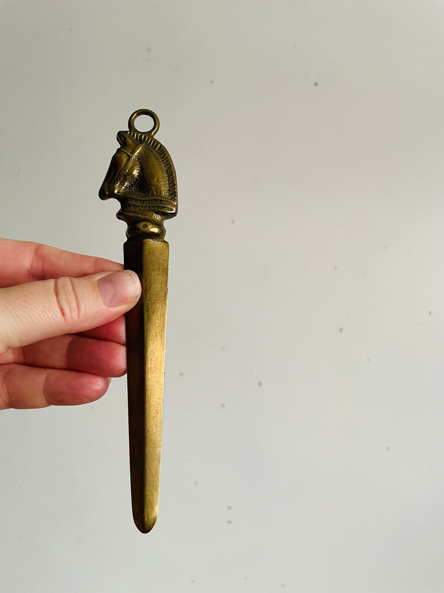 Vintage Solid Brass Horse Head Letter Opener - Found in Barcelona, Spain