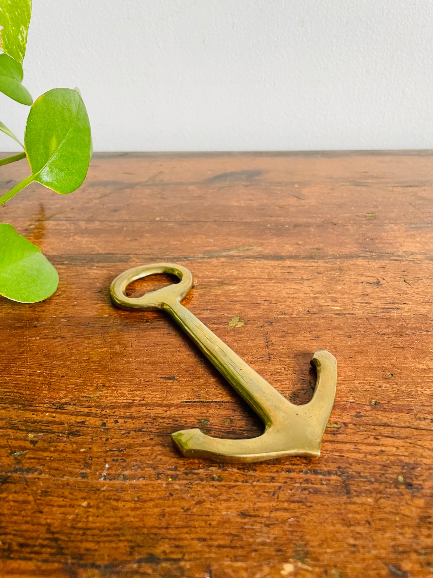 Vintage Solid Brass Nautical Ship Anchor Bottle Opener