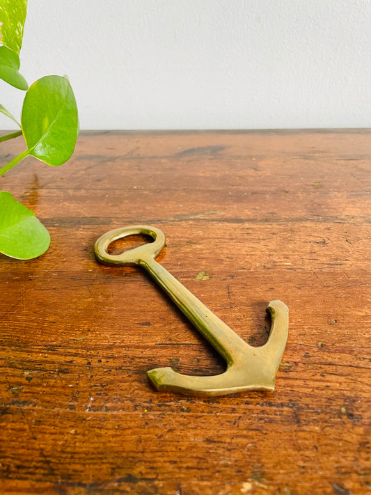 Vintage Solid Brass Nautical Ship Anchor Bottle Opener