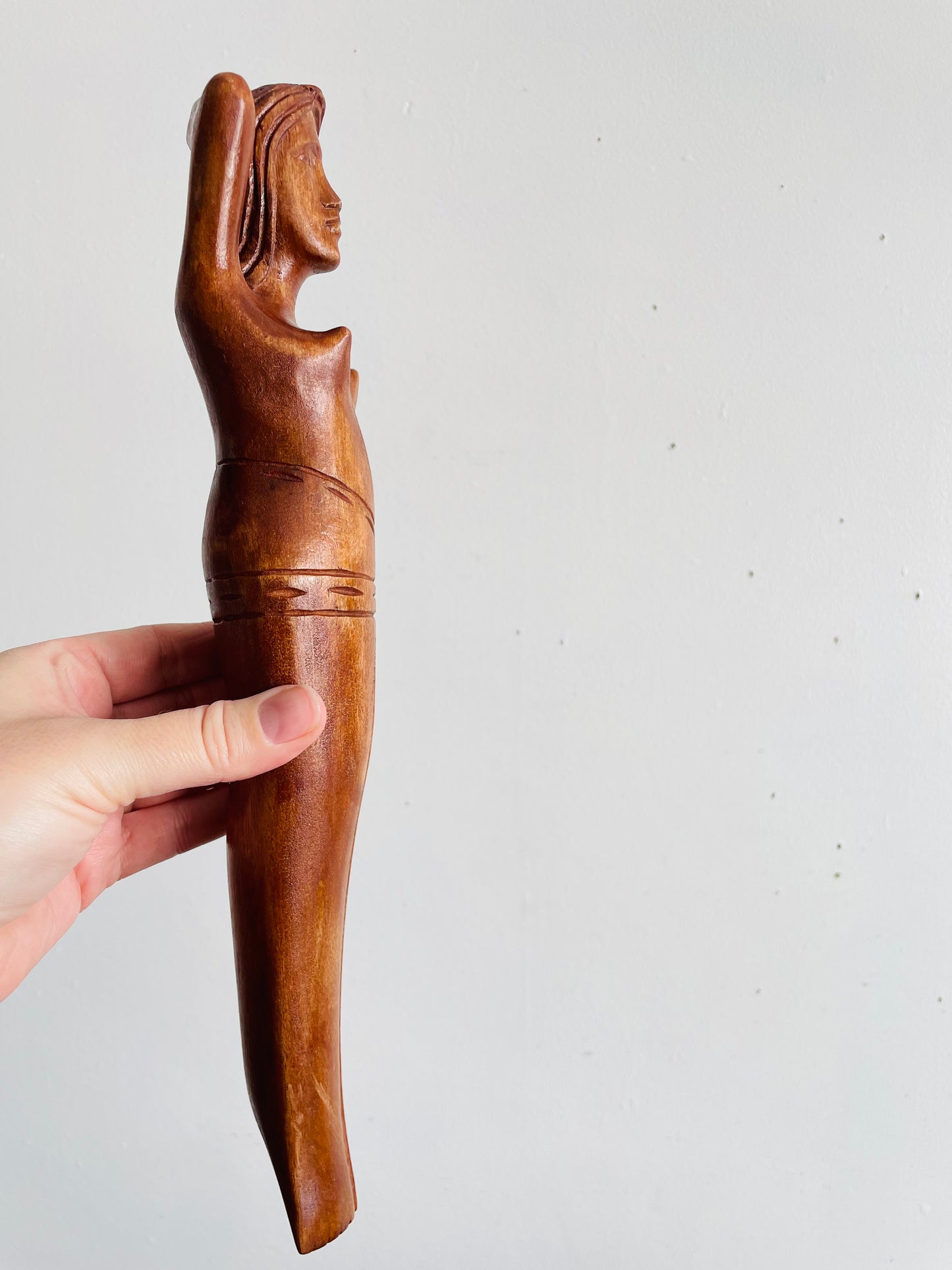 Vintage Nude Lady Wood Nutcracker #2 - Leg Opens & Closes to Crack Nuts - Saucy Tiki Bar Decor