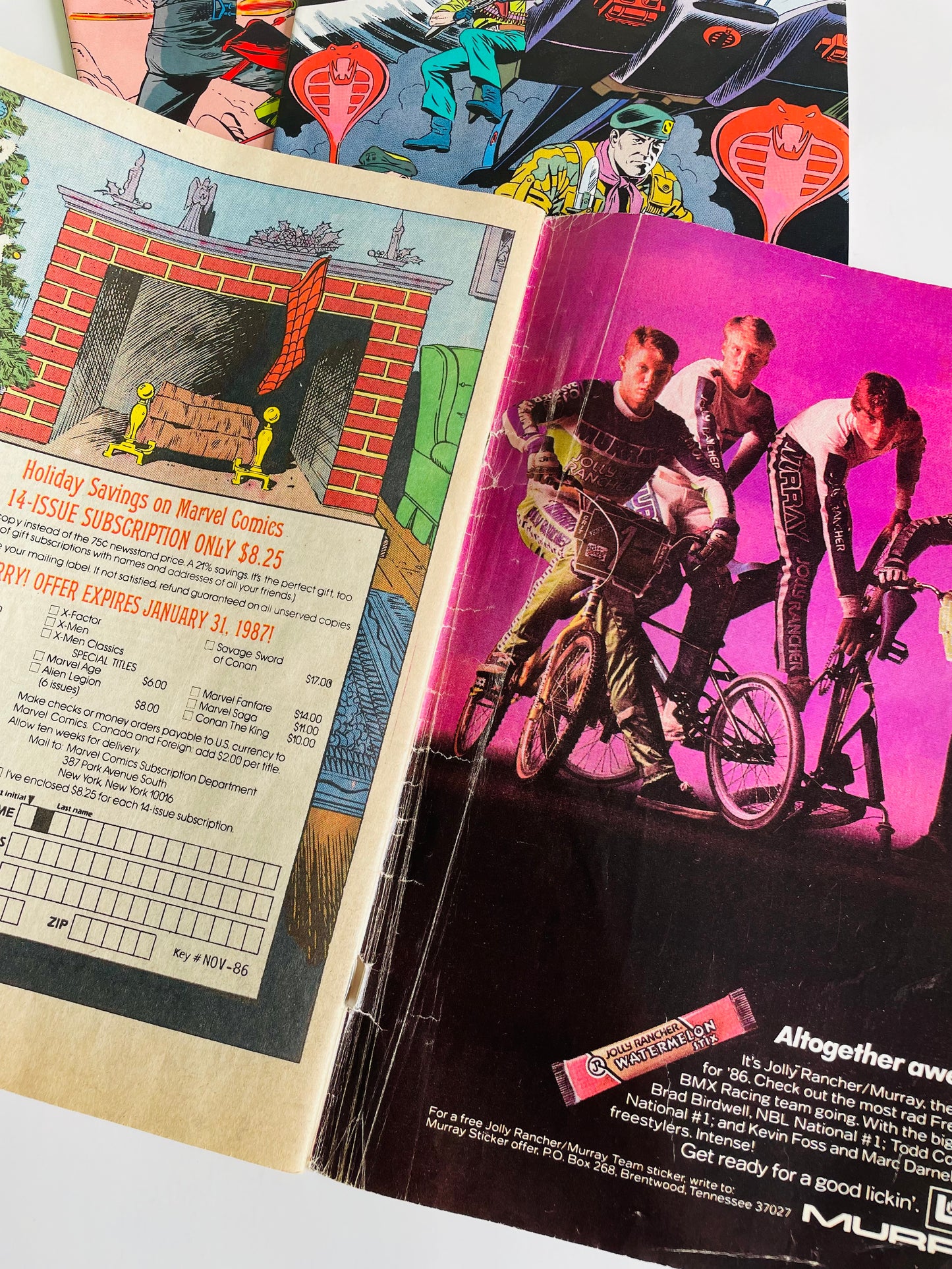 Vintage 1987, 1988, 1989 Marvel G.I. Joe Comic Book Bundle - Includes 3 Comics - Issue 14, Issue 57, Issue 73 - Tales of G.I. Joe