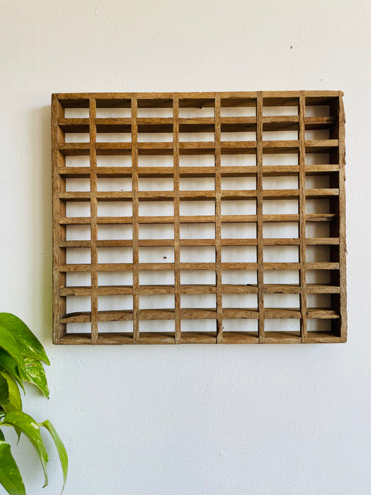 Antique 1900s Wood Heating Vent or Cold Air Return Grate - Architectural Salvage - Unique Wall Decor or Knickknack Curio Display Shelf! - 14" by 12"