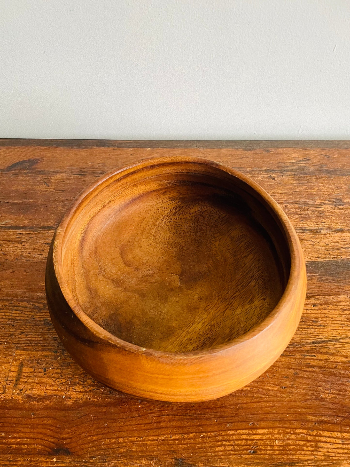 Large Round Solid Wood Bowl - Makes a Great Planter, Catchall, Fruit Bowl, or Bread Basket!