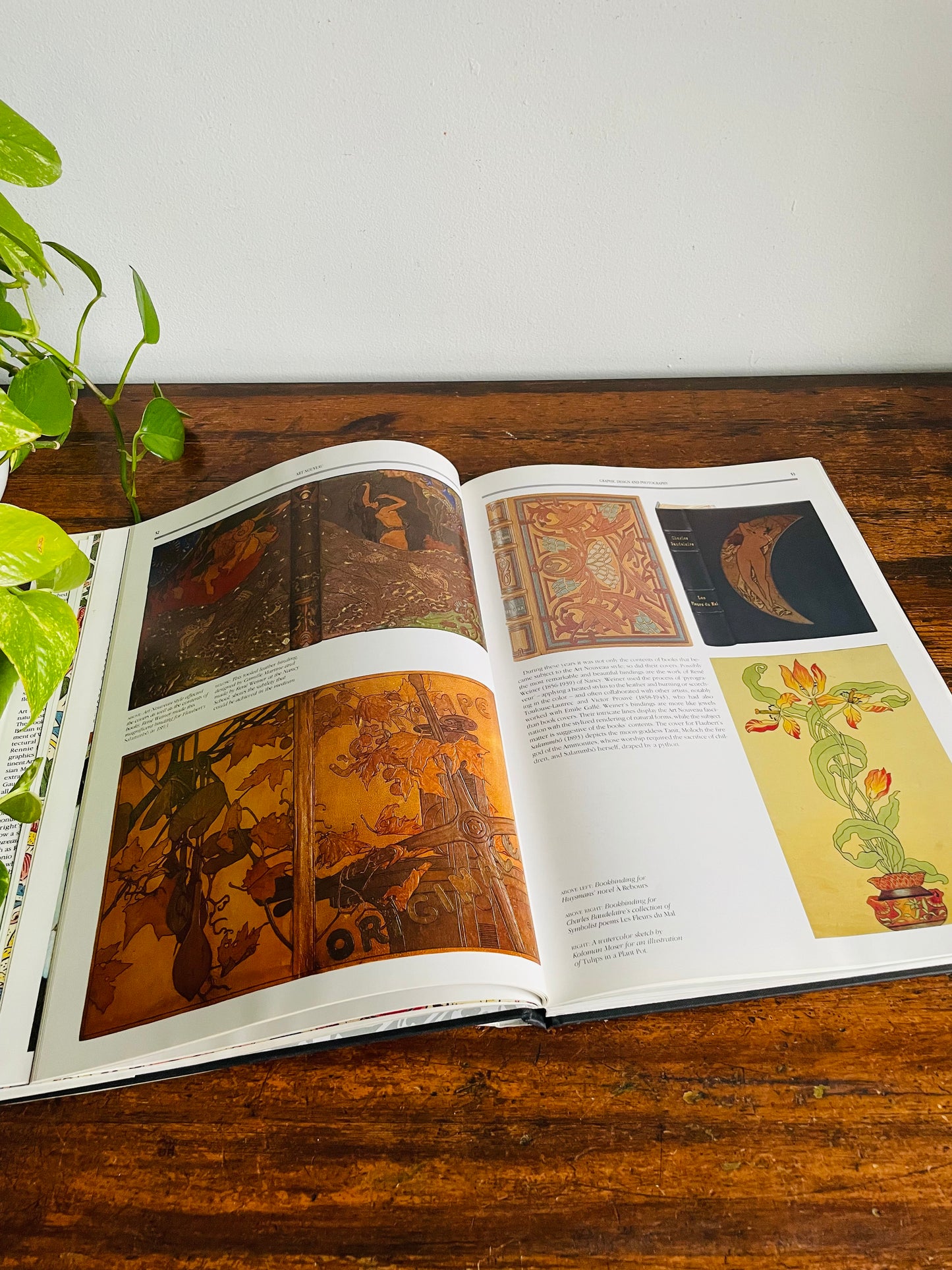 Vintage Art Nouveau Hardcover Coffee Table Book by Maria Costantino (1989)