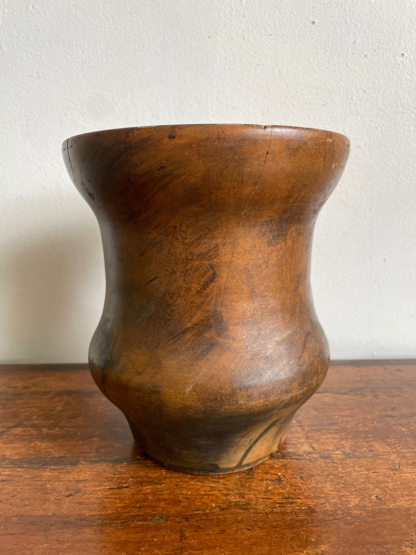 Vintage Handmade Wood Turned Vase - Made from a Single Piece of Wood