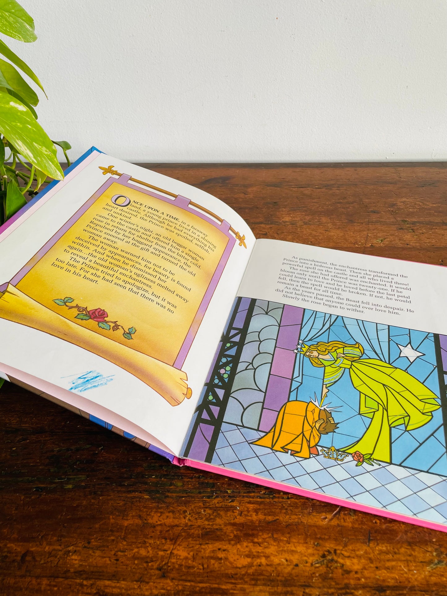 Vintage Disney's Beauty and the Beast Hardcover Book (1991)