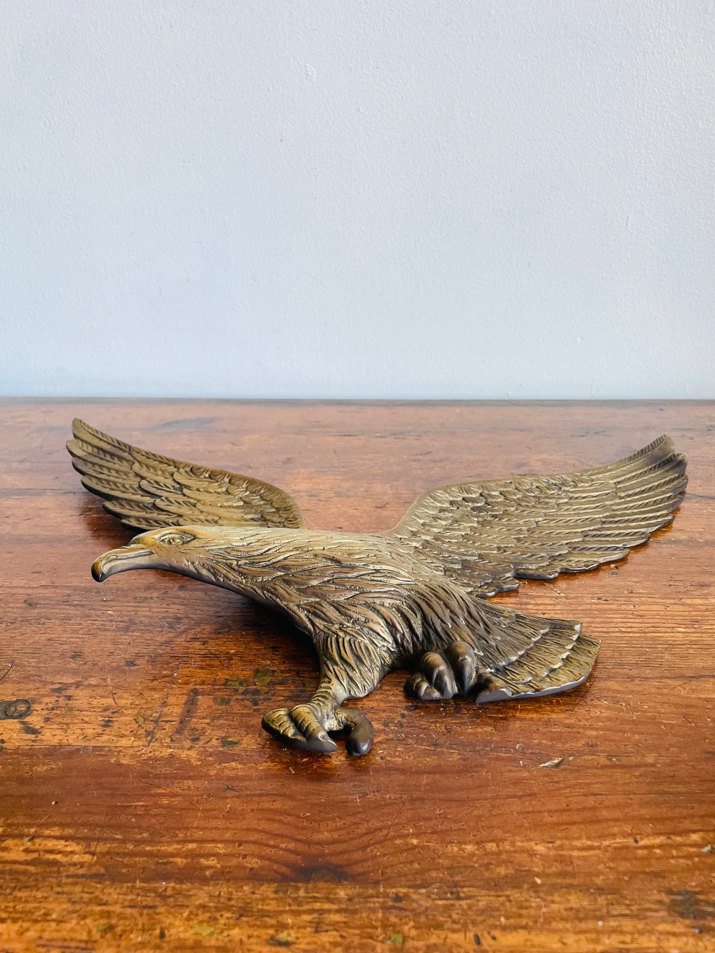Vintage Solid Brass Flying Eagle Bird - Wall Hanging Decor