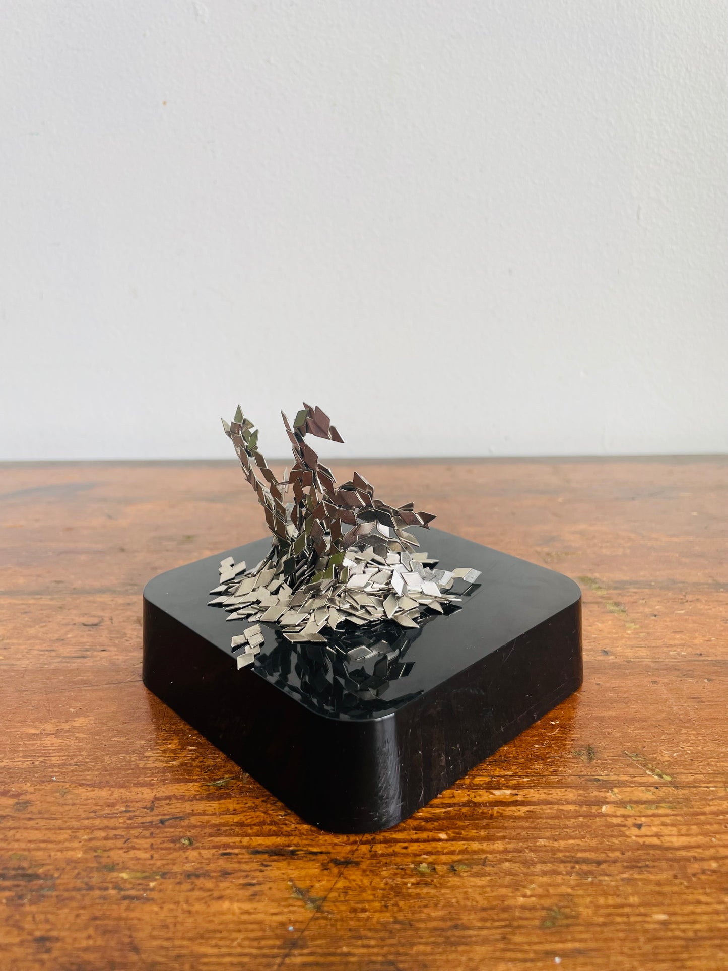 Vintage 1973 Crdl Inc. Magnetic Moldable Desk Toy Paperweight Puzzle Sculpture Game - Mini Metal Pieces to Shape for Hours of Fun! - Made in Hollywood, California