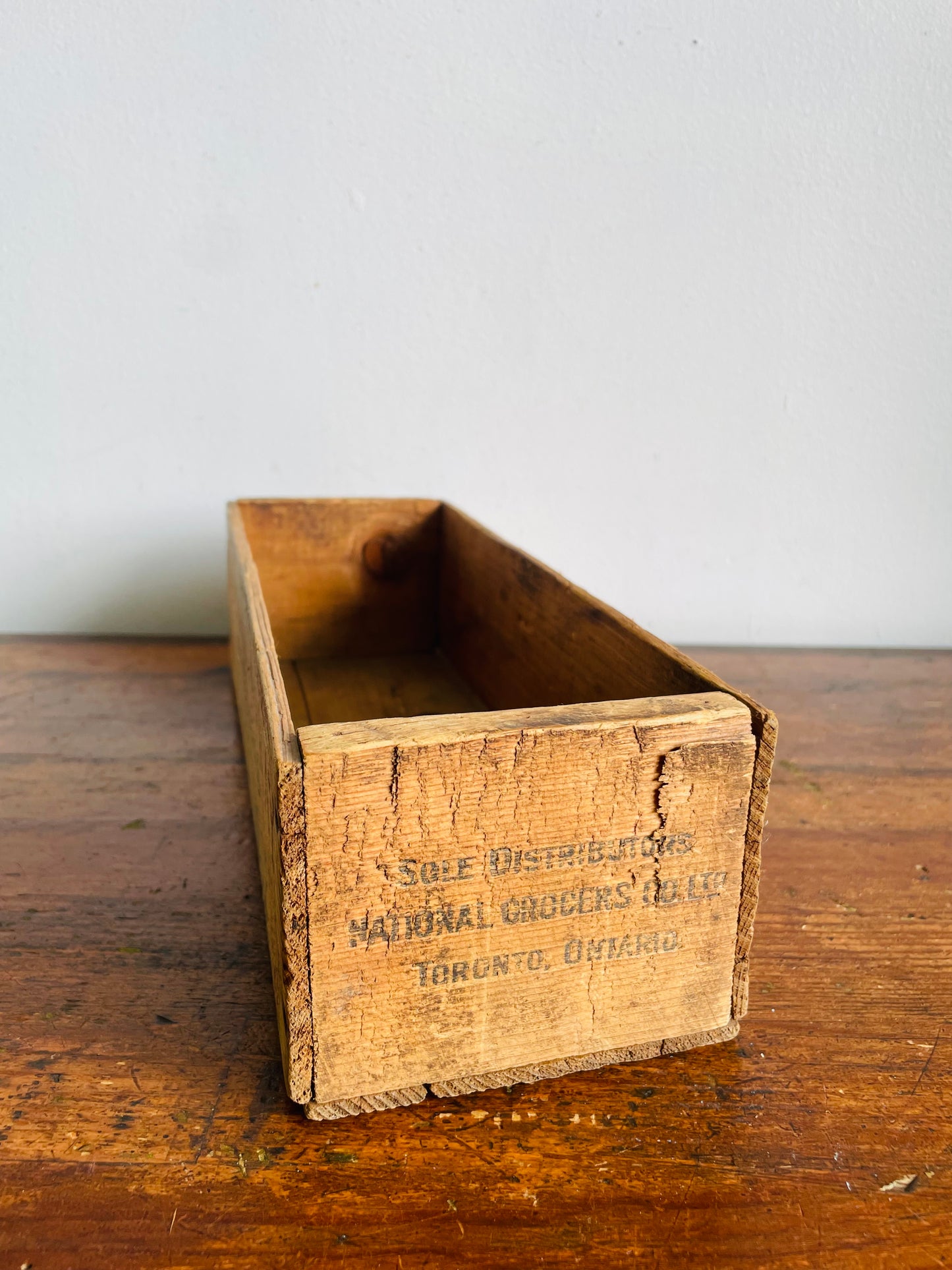 Vintage Wood Cheese Box - Golden Spray Canadian Produce - Pasteurized Loaf Cheese - National Grocers Co. Toronto